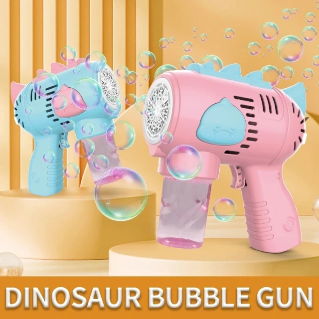 Ponyobaby New Dinosaur Electric Automatic Light Bubble Machine Bubble Gun Summer Beach Bathing Outdoor Games Children's Gift Toys