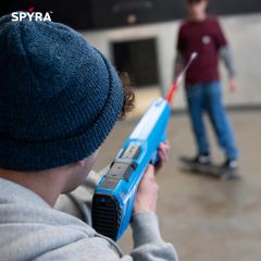 Ponyobaby Electric Water Blaster, Outdoor Squirt Gun with LED Display, SpyraGO, Blue- Automatic Water Blast Guns for Beach, Backyard, Patio, and Garden