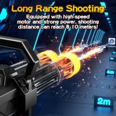 Ponyobaby Electric Water Gun for Adults, New Double Barrel Squirt Gun with Rotating and LED Light, Long Range Automatic Water Guns with Backpack, Two Batteries, Outdoor Toys for Kids Ages 8-12