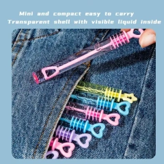 Ponyobaby Children's Bubble Blowing Toy Bubble Water Summer Mini Compact Portable 10CM Small Test Tube Bubble Stick with Bubble Water