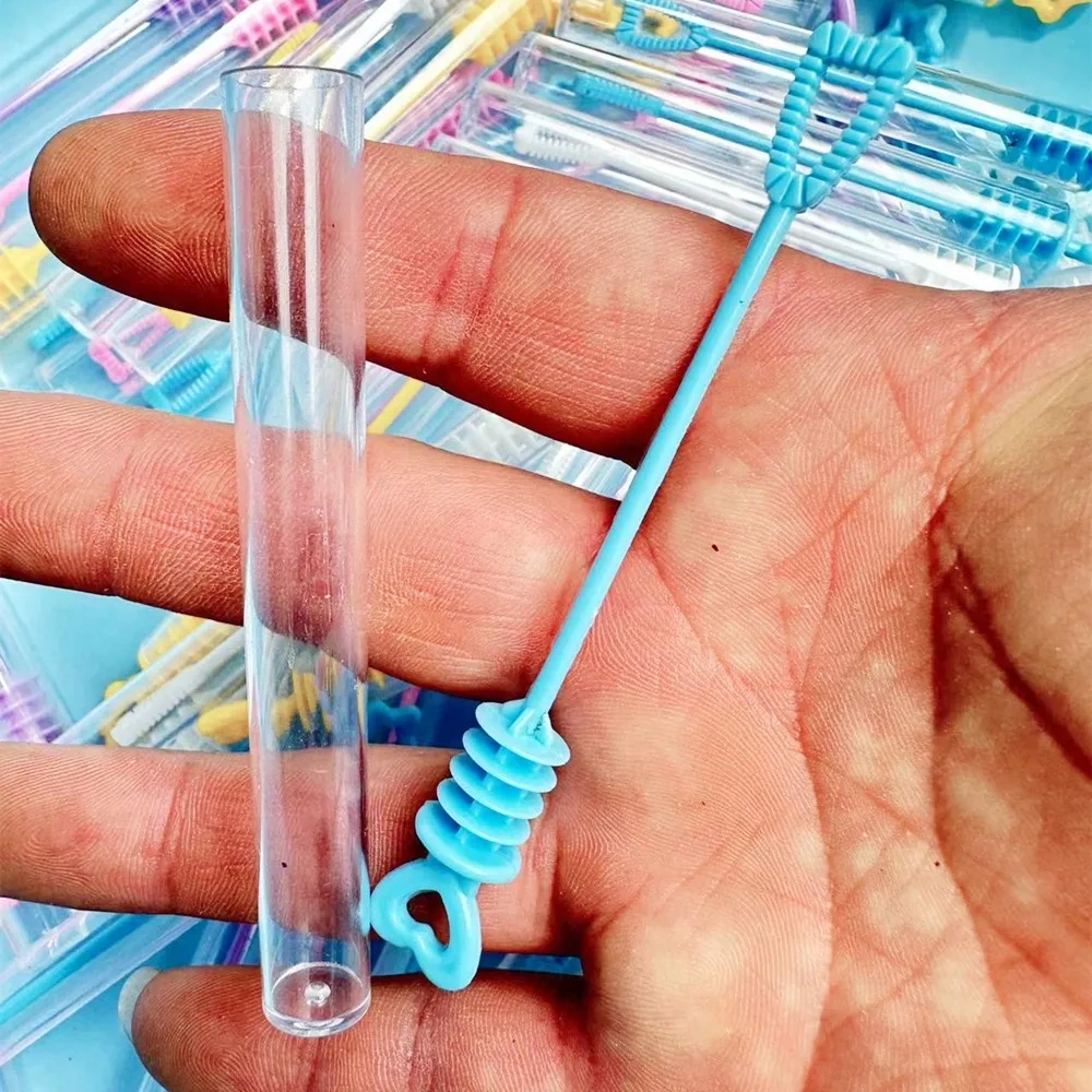 Ponyobaby Children's Bubble Blowing Toy Bubble Water Summer Mini Compact Portable 10CM Small Test Tube Bubble Stick with Bubble Water