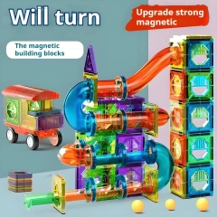 Ponyobaby Magnetic Building Blocks STEM Toys for Kids, 3D Transparent Educational Magnetic Tiles Learning Toys for Kids  Birthday Gift
