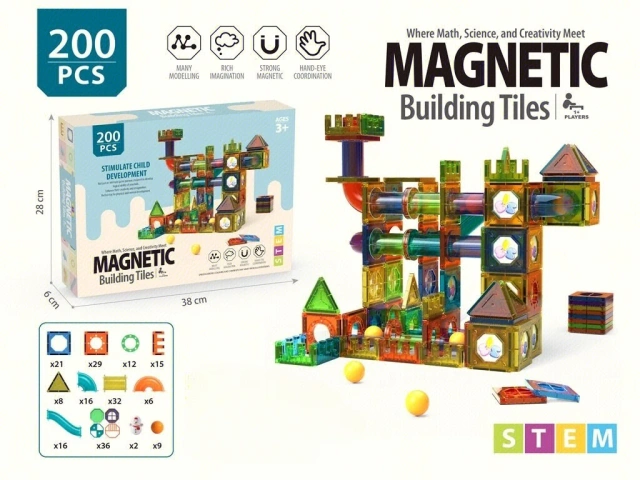 Ponyobaby Magnetic Building Blocks STEM Toys for Kids, 3D Transparent Educational Magnetic Tiles Learning Toys for Kids  Birthday Gift