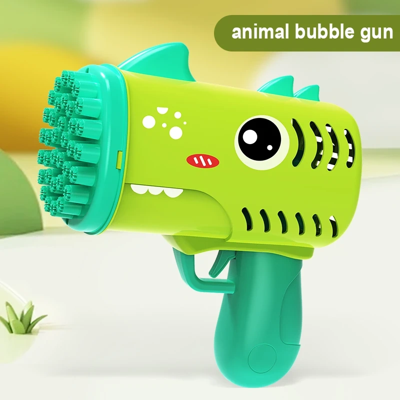 Ponyobaby 35 hole children's handheld bubble blowing toy dinosaur cartoon electric bubble machine Gatling without battery and bubble water