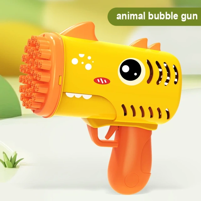 Ponyobaby 35 hole children's handheld bubble blowing toy dinosaur cartoon electric bubble machine Gatling without battery and bubble water