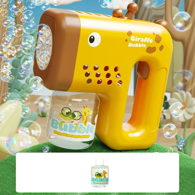 Ponyobaby 2024 New Cute Deer Bubble Gun Kids Toy Bubbles Machine Automatic Soap Blower with Light Summer Outdoor Party Games Children Gift