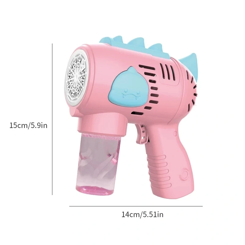 Ponyobaby New Dinosaur Electric Automatic Light Bubble Machine Bubble Gun Summer Beach Bathing Outdoor Games Children's Gift Toys