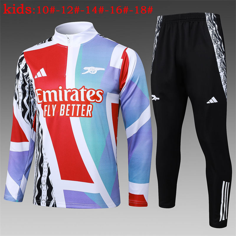 【Kids Kit Training Wear】E964 # 2425 Half Pull Arsenal Red White Green Inkjet