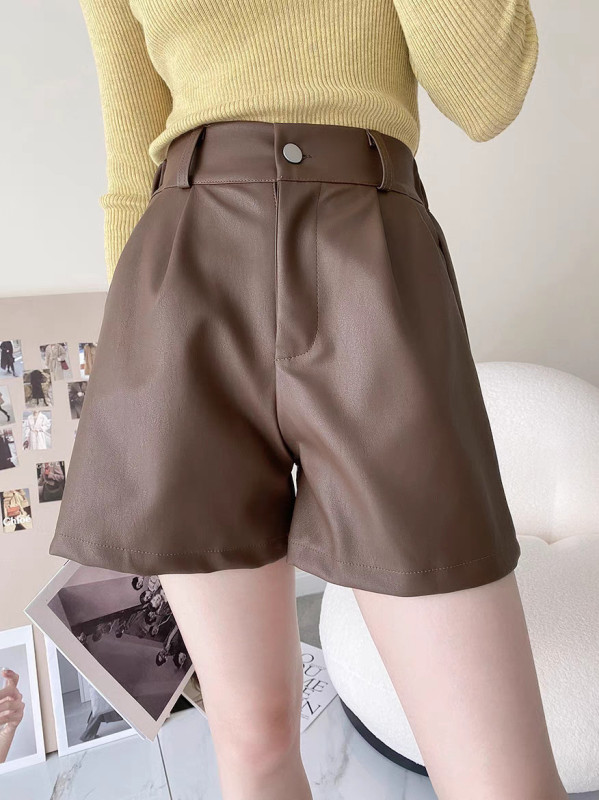 Brown high waisted shorts