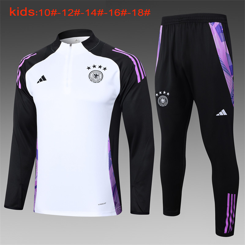 【Kids Kit Training Wear 】E828 # 2425 Half Pull Germany White Children's Clothing