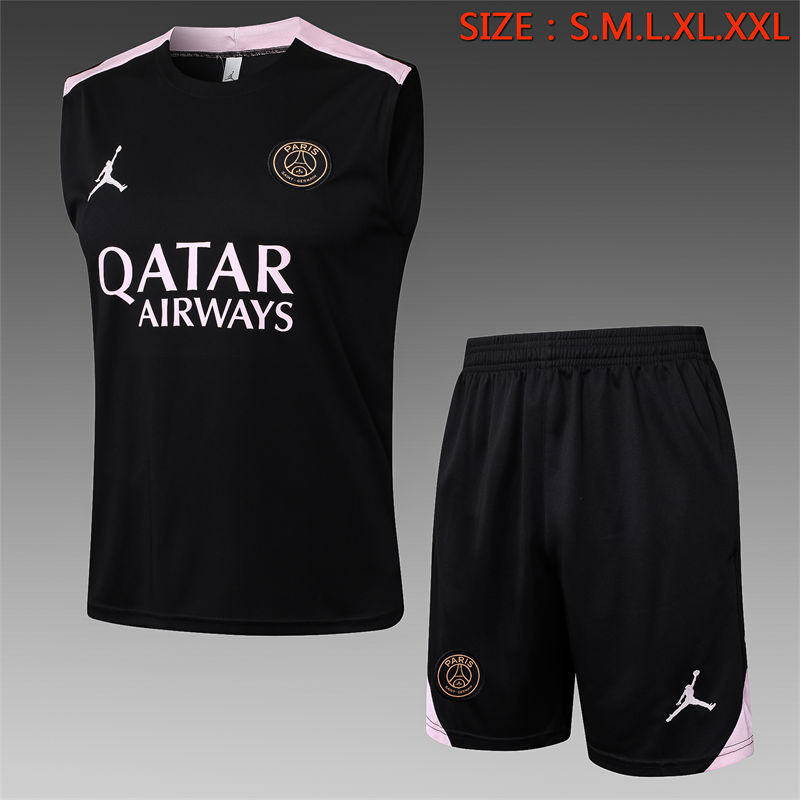 【Adult Training Vest 】D1232 # 2425 Vest Jordan PSG Black (Shoulder Pink)