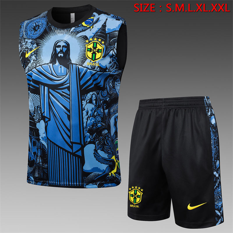 【Adult Training Vest 】D1217 # 2425 vest Brazil gray blue inkjet