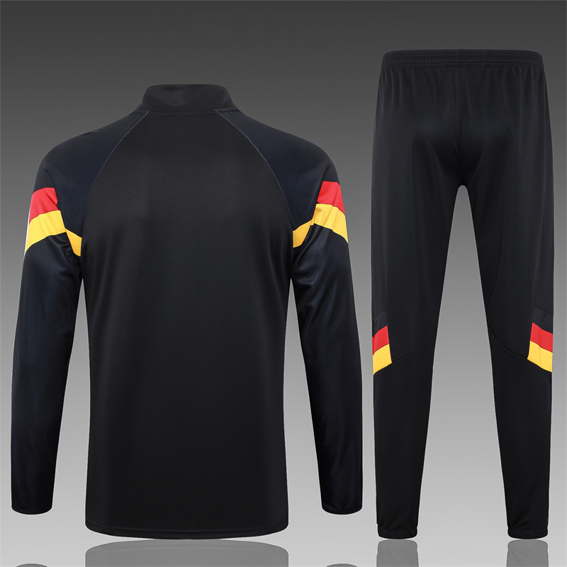 【Adult Training Wear 】B914 # 2425 Half Pull Germany Black (with red and yellow sleeves)