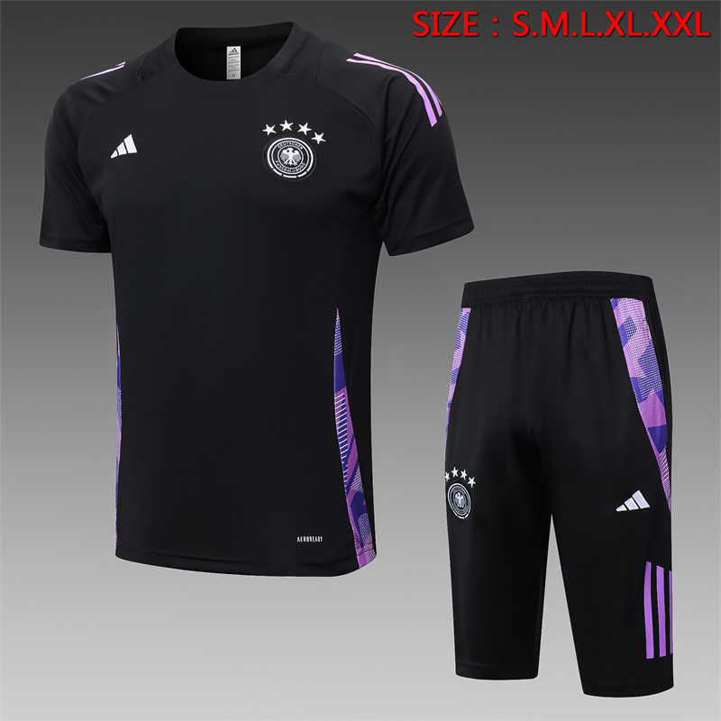 【Adult Training Short sleeve】 D1051 # 2425 short sleeved Germany black (with cropped pants)