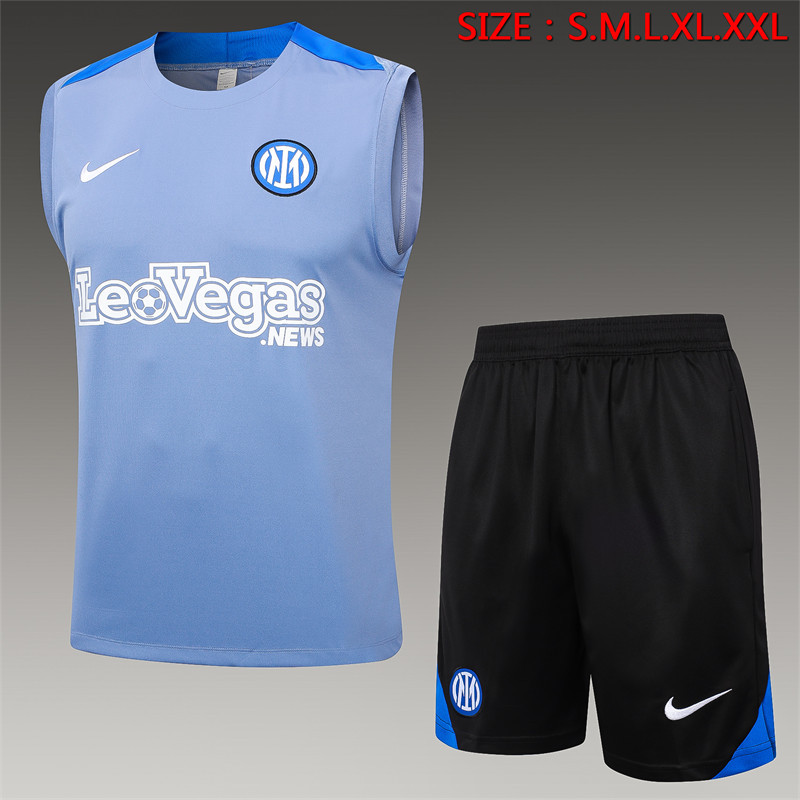 【Adult Training Vest 】D1063 # 2425 tank top Inter Milan gray (shoulder color blue)