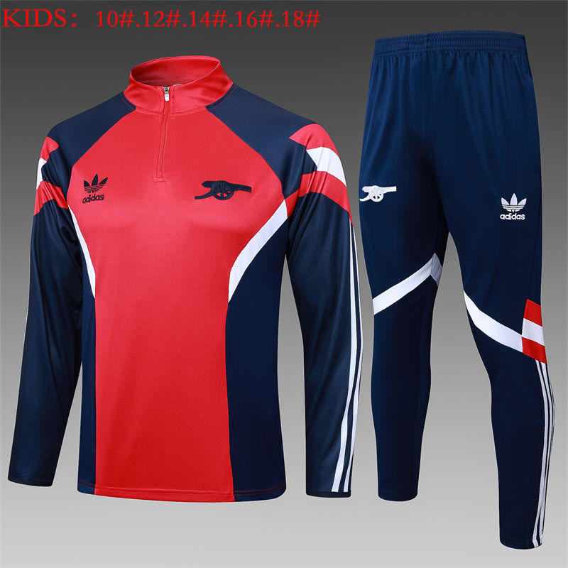 【Kids Kit Training Wear】E960 # 2425 Half Pull Arsenal Red (Retro Edition) Children's Clothing