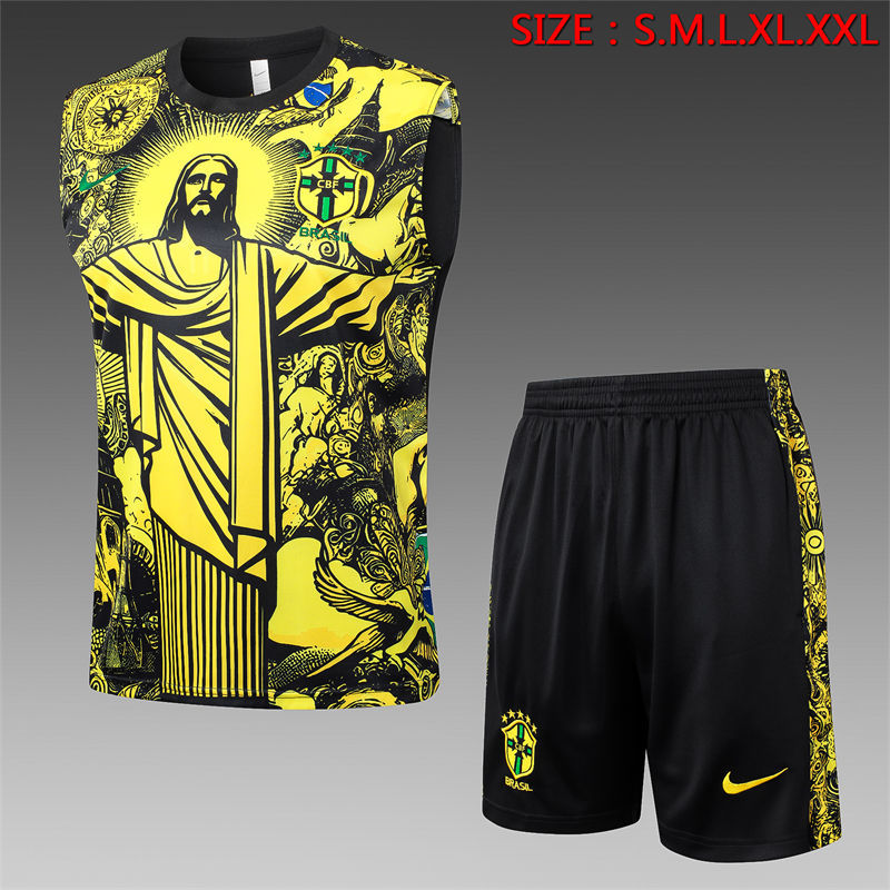 【Adult Training Vest 】D1214 # 2425 vest Brazil yellow inkjet