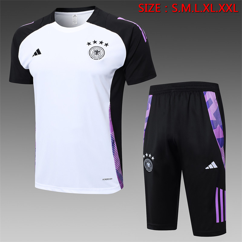 【Adult Training Short sleeve】D1046 # 2425 short sleeved Germany white (paired with cropped pants)