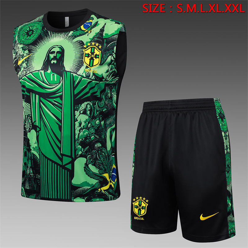 【Adult Training Vest 】D1229 # 2425 vest Brazil green inkjet