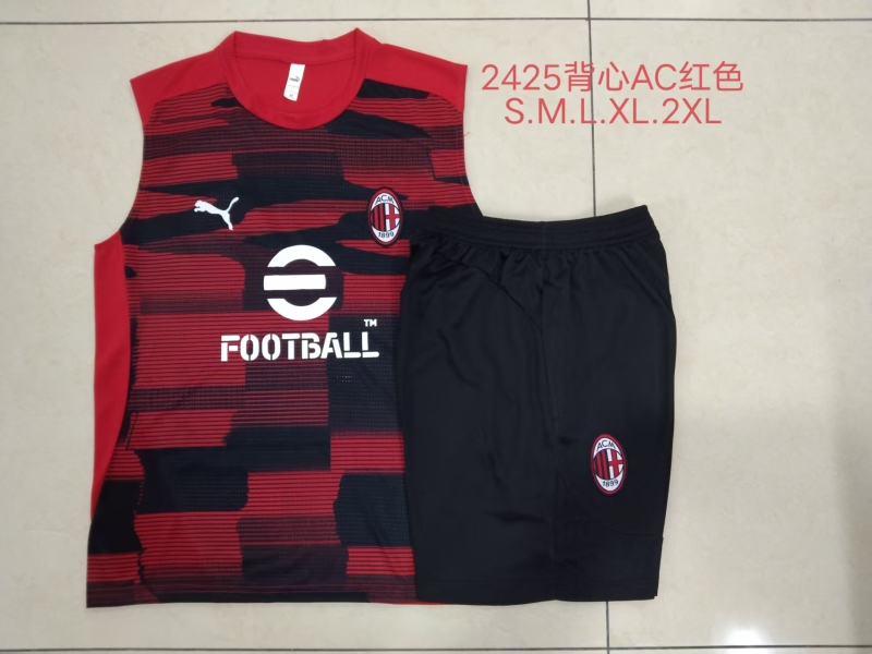 【Adult Training Vest 】D1275 # 2425 vest AC Milan red black inkjet