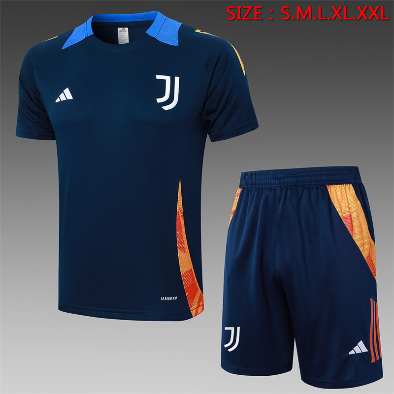【Adult Training Short sleeve】D1159 # 2425 short sleeved Juventus Bao blue