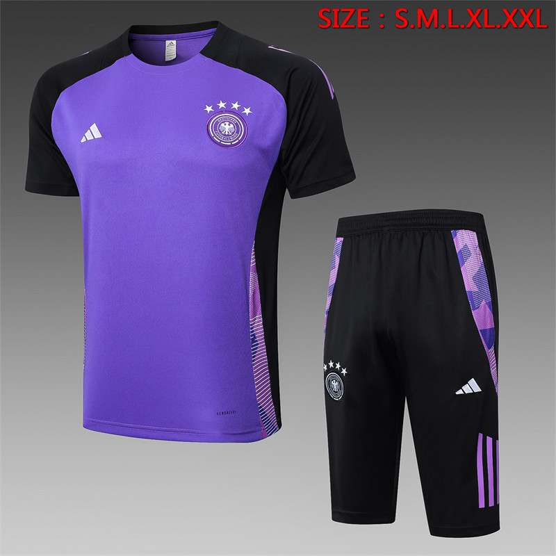 【Adult Training Short sleeve】D1048 # 2425 short sleeved Germany purple (paired with cropped pants)