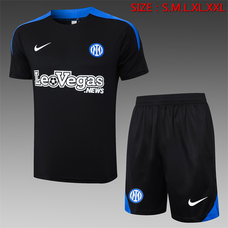 【Adult Training Short sleeve】D1173 # 2425 Short sleeved Inter Milan Black