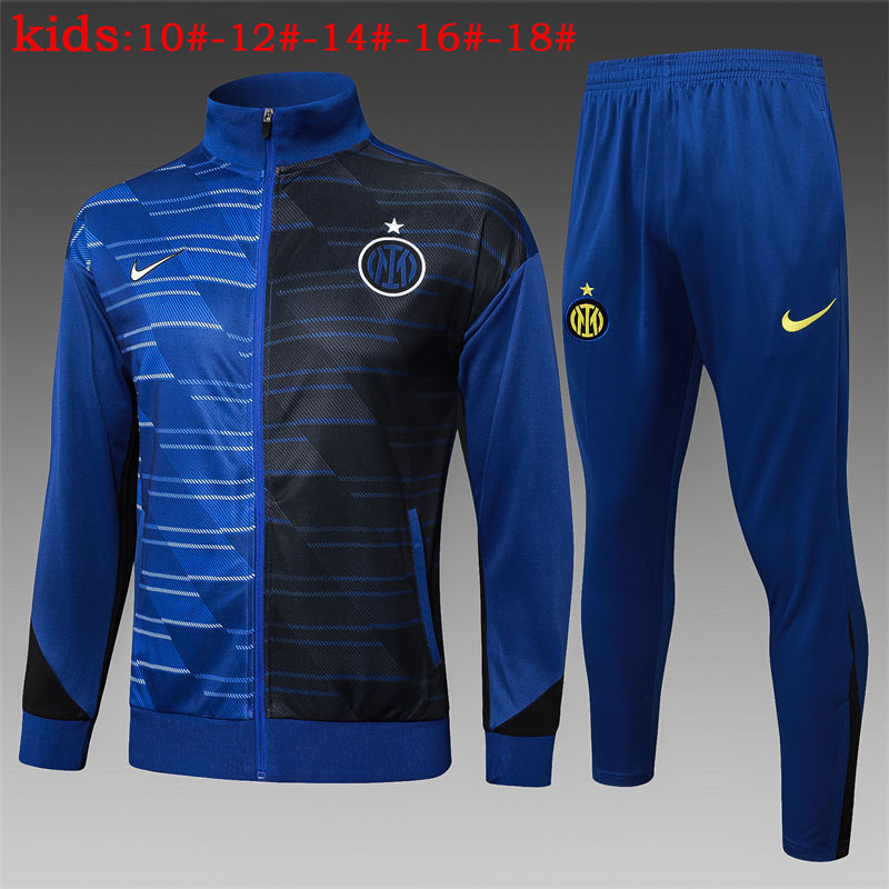 【Kids Kit Training Wear】E957 # 2425 Long Pull Inter Milan Colorful Blue Inkjet Children's Clothing
