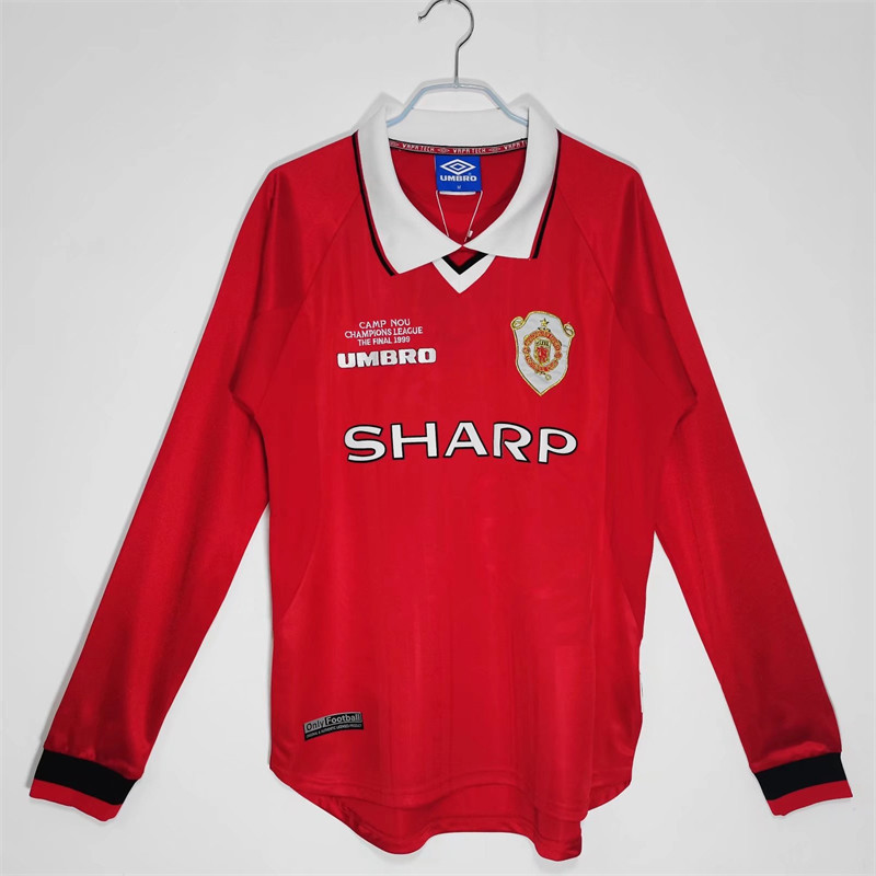 【Retro shirt Long sleeves】1999/00 M-U Home Jersey
