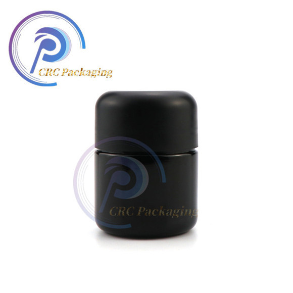 Black and white or custom color glass cannabis jar with screw top