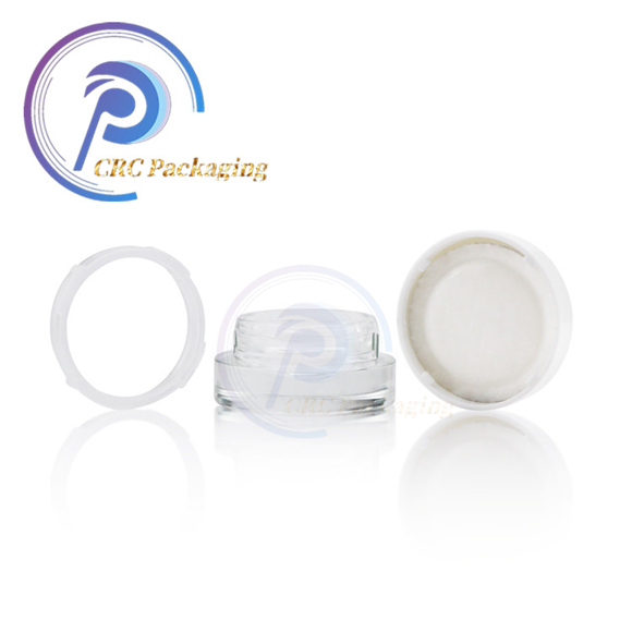 Clear Glass Jar - Child Resistant black Cap 3ml 5ml 7ml 9ml or custom Capacity