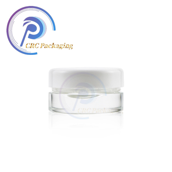 Clear Glass Jar - Child Resistant black Cap 3ml 5ml 7ml 9ml or custom Capacity