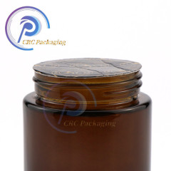 2oz 3oz 4oz Amber Round Marijuana Glass Jars Child proof cover