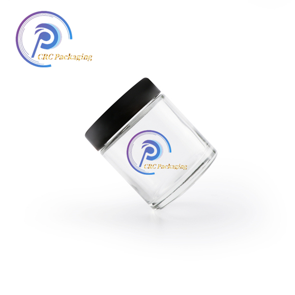 Clear 1 oz Thick Wall Glass Straight Sided Jar