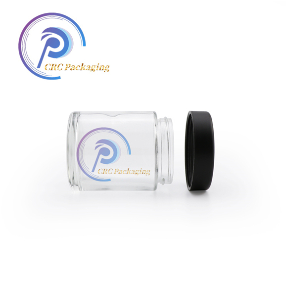 2oz 3oz 4oz Clear Child Resistant Glass Jar with Lids