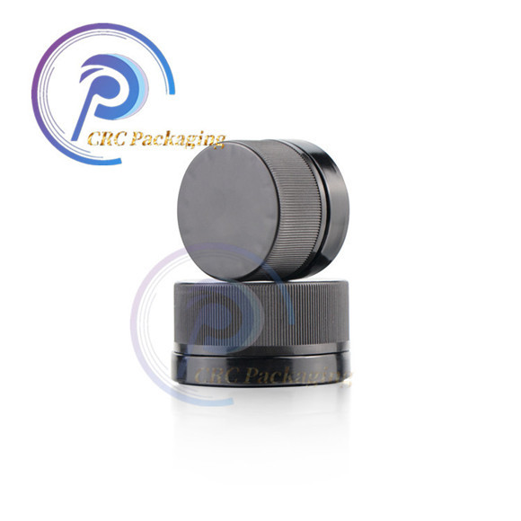 wholesale UV Wide Mouth Black Glass Storage Jar for concentrate oil Plastic Child resistant Cap Child Proof Jar