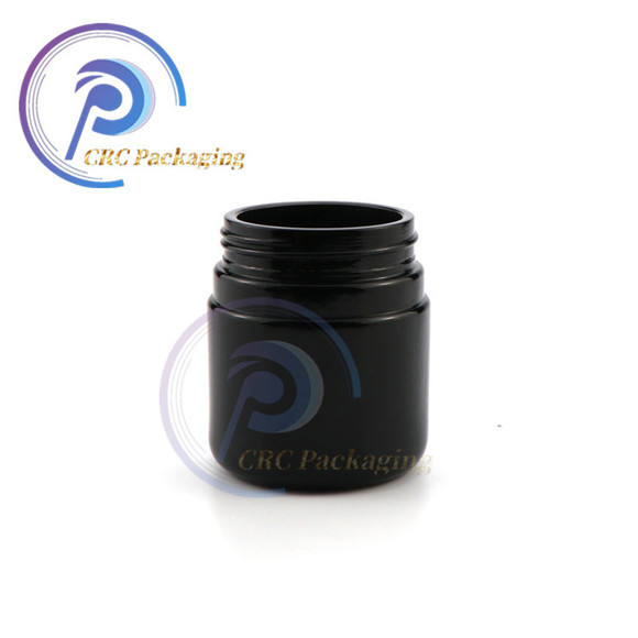 4oz Childproof Black Violet UV Glass Jar With Child Resistant Lid