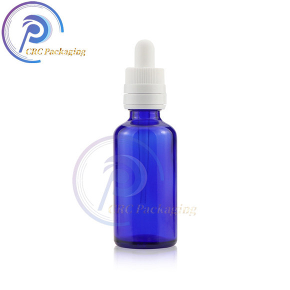 1/2oz 1oz 2oz 4oz blue Boston glass dropper bottle with child proof dropper