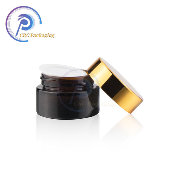 cosmetic 10g 20g 30g 50g 100g amber glass jar with aluminum screw cap cream jar 50g