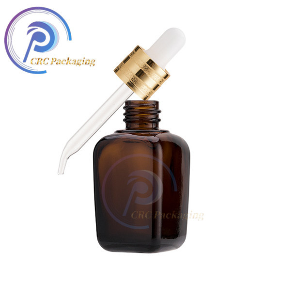 Amber 1 oz 30 ml 50ml gradient square serum dropper bottle with dropper cosmetics glass 30ml