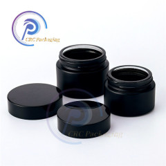 high end frosted matte black cosmetic glass bottle and jar pump bottle for lotion serum cream full set