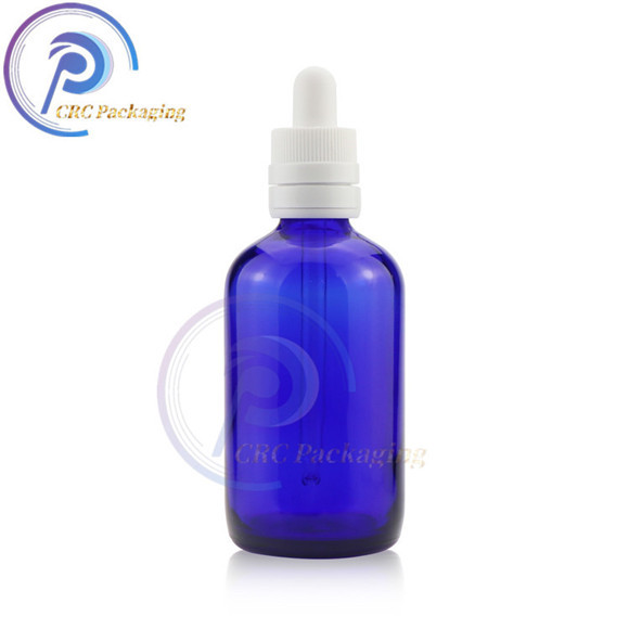 1/2oz 1oz 2oz 4oz blue Boston glass dropper bottle with child proof dropper