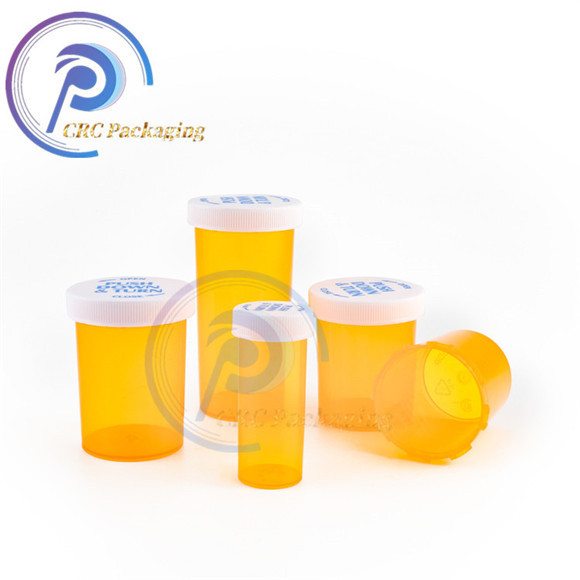 Child Resistant Bottle Push Down Turn Pill Plastic Child Safety Reversible Cap Vials