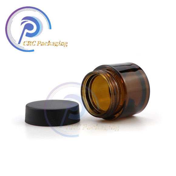 cannabis hemp container child resistant lid amber glass jars