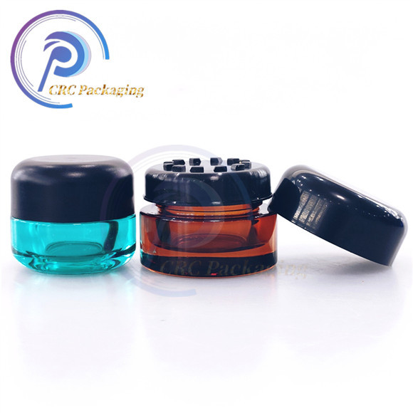 3ml 5ml 7ml 9ml black glass jar Vacuum Sealed Glass Jar