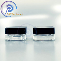 5ml 9ml clear square jars with child proof lid