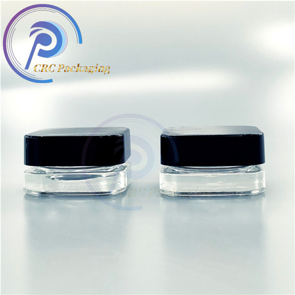 5ml 9ml clear square jars with child proof lid