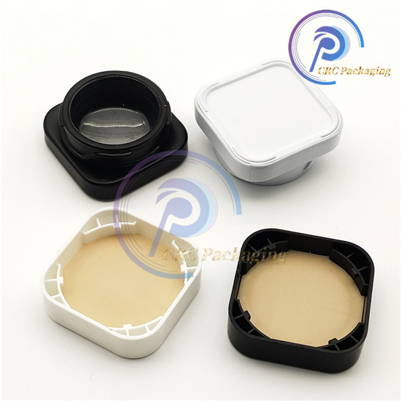 White Qube 5ML Square Premium Glass Concentrate Jar Clear Glass Child Safe lid