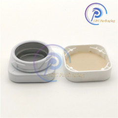 9mL QUBE White/Black Opaque Premium Glass Concentrate Jar with Child Resistant Lid