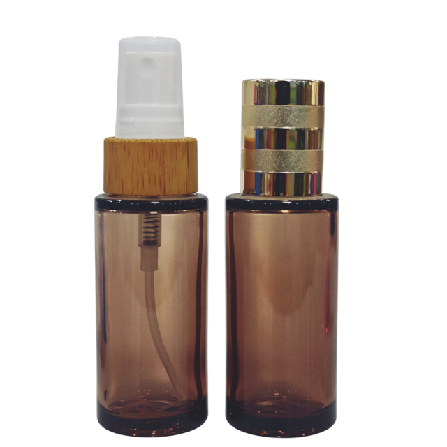 Wholesale bamboo cosmetic spray glass bottle